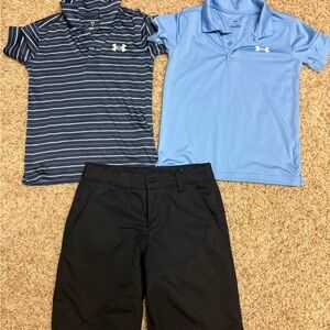 Under Armour Kids' Polo Set - Navy Stripes and Light Blue